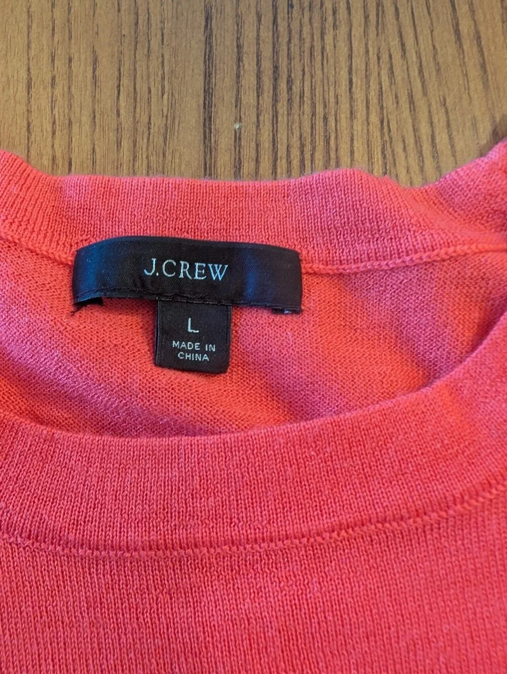 J Crew Women's Orange Crewneck Wool Sweater, Size L
